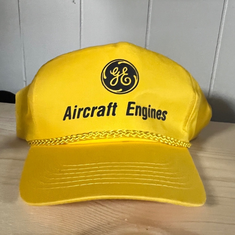 GE General Electric Aircraft Engines Hat Yellow Snapback Rope Cap Four Seasons